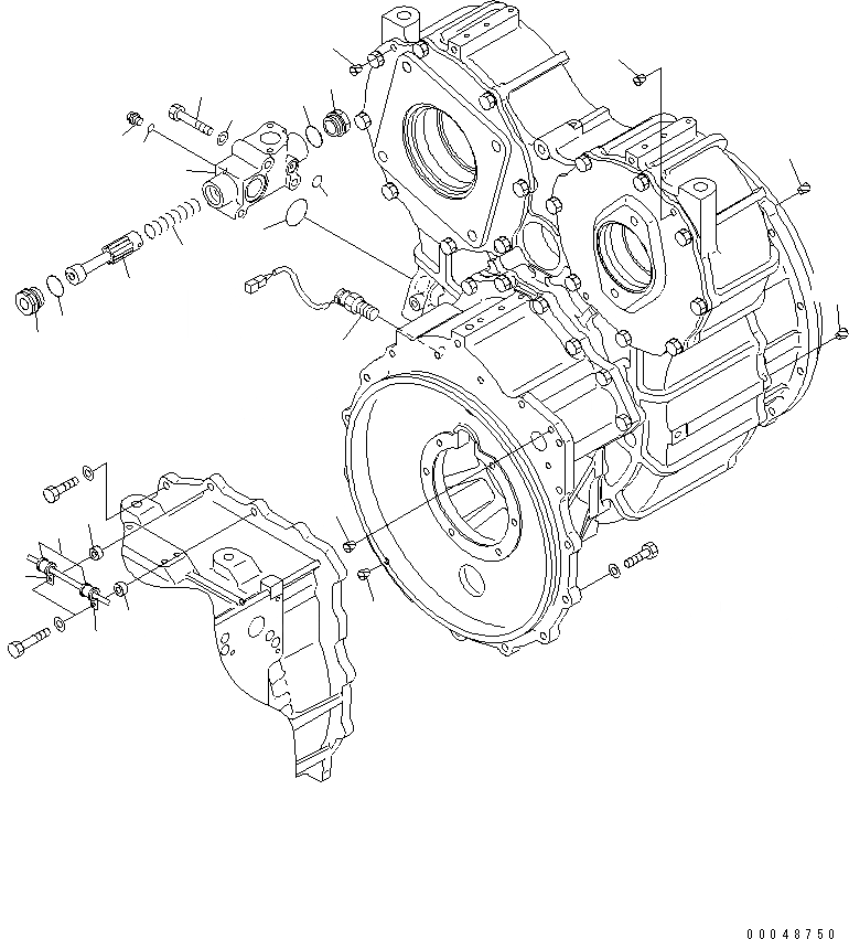 Схема запчастей Komatsu WA500-6 - ГИДРОТРАНСФОРМАТОР(№-) ГИДРОТРАНСФОРМАТОР И ТРАНСМИССИЯ