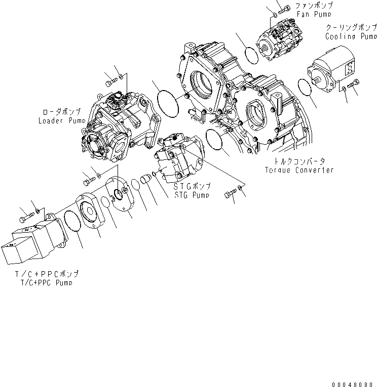 Схема запчастей Komatsu WA500-6 - ГИДР. НАСОС. КРЕПЛЕНИЕ(№-) ГИДРАВЛИКА