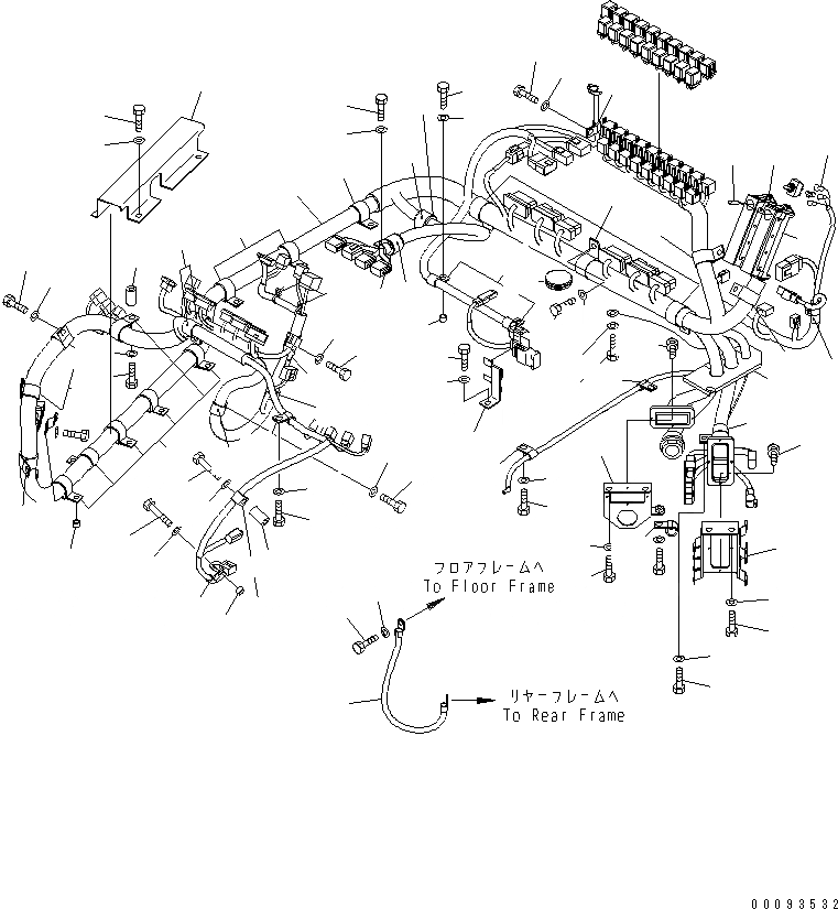 Схема запчастей Komatsu WA500-6 - КАБИНА ROPS (ПОЛ Э/ПРОВОДКА)(№-) КАБИНА ОПЕРАТОРА И СИСТЕМА УПРАВЛЕНИЯ