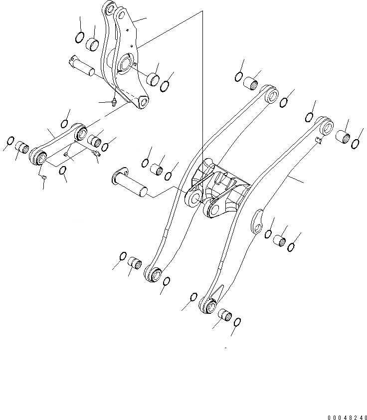 Схема запчастей Komatsu WA500-6 - СТРЕЛА И BELL CRANK(№-) РАБОЧЕЕ ОБОРУДОВАНИЕ