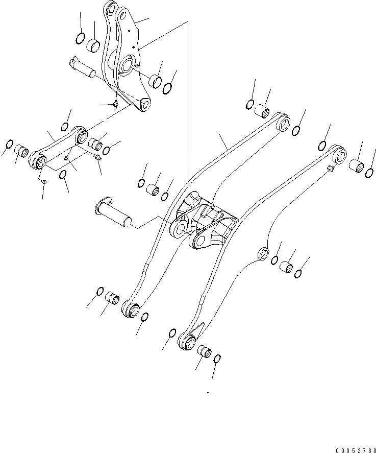 Схема запчастей Komatsu WA500-6 - СТРЕЛА И BELL CRANK (ВЫСОК. ПОДЪЕМ)(№-) РАБОЧЕЕ ОБОРУДОВАНИЕ