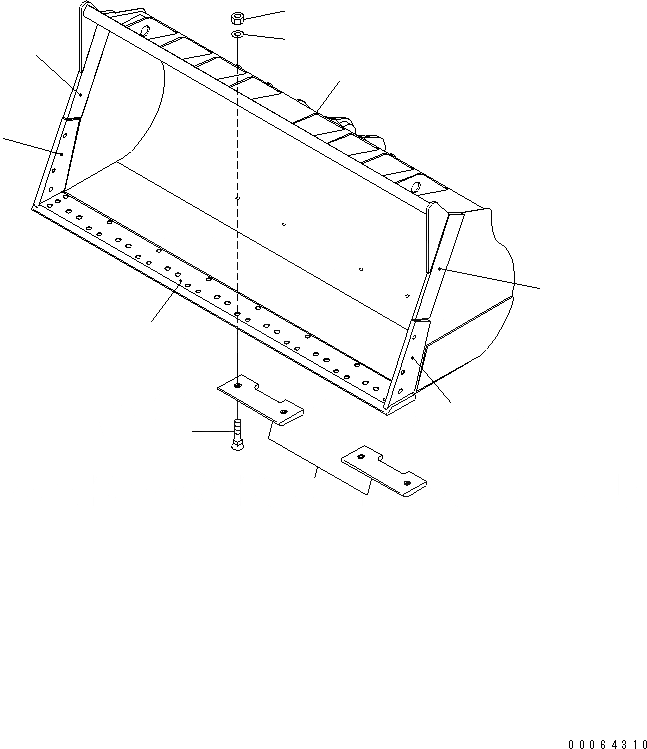 Схема запчастей Komatsu WA500-6 - КОВШ .M (С РЕЖУЩ. КРОМКОЙ НА БОЛТАХ .M)(№-) РАБОЧЕЕ ОБОРУДОВАНИЕ