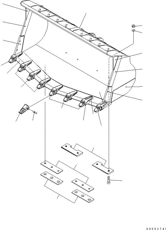 Схема запчастей Komatsu WA500-6 - V-ОБРАЗН КОВШ .7M (TIP TOOTH)(№-) РАБОЧЕЕ ОБОРУДОВАНИЕ