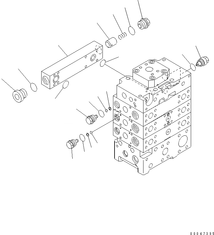 Схема запчастей Komatsu WA500-6 - ОСНОВН. КЛАПАН (2-Х СЕКЦИОНН.) (/8)(№-) ОСНОВН. КОМПОНЕНТЫ И РЕМКОМПЛЕКТЫ