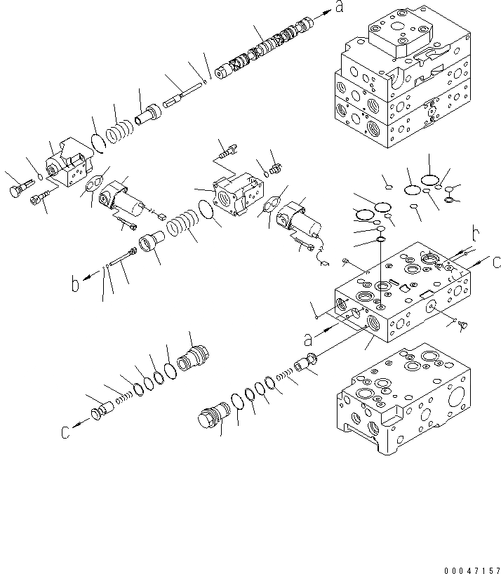 Схема запчастей Komatsu WA500-6 - ОСНОВН. КЛАПАН (2-Х СЕКЦИОНН.) (/8)(№-) ОСНОВН. КОМПОНЕНТЫ И РЕМКОМПЛЕКТЫ