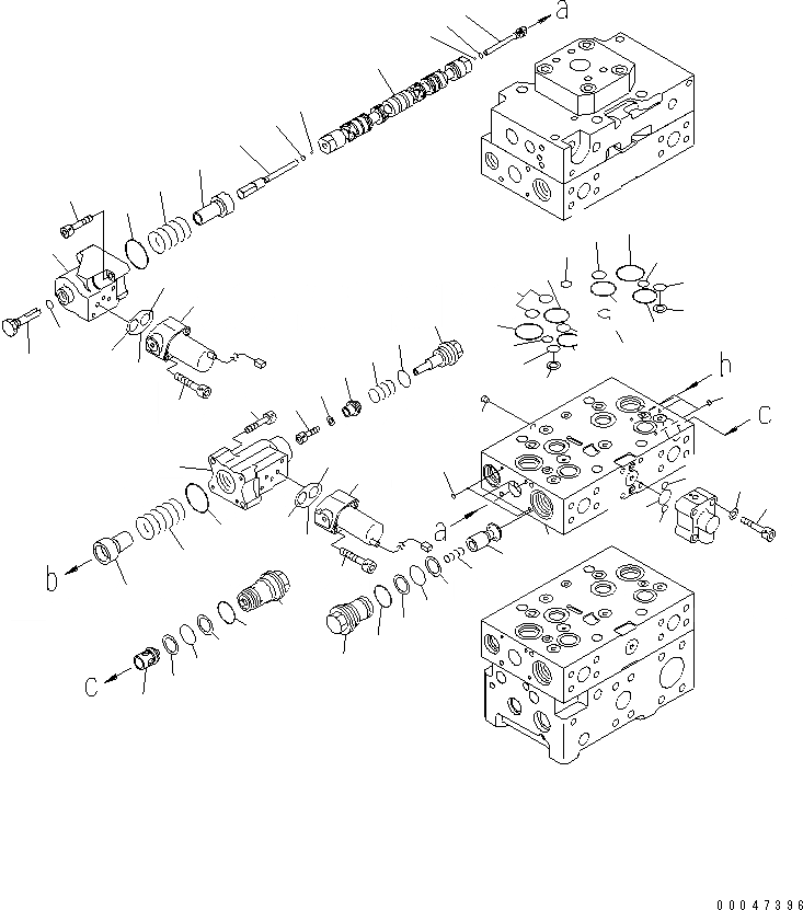 Схема запчастей Komatsu WA500-6 - ОСНОВН. КЛАПАН (2-Х СЕКЦИОНН.) (7/8)(№-) ОСНОВН. КОМПОНЕНТЫ И РЕМКОМПЛЕКТЫ