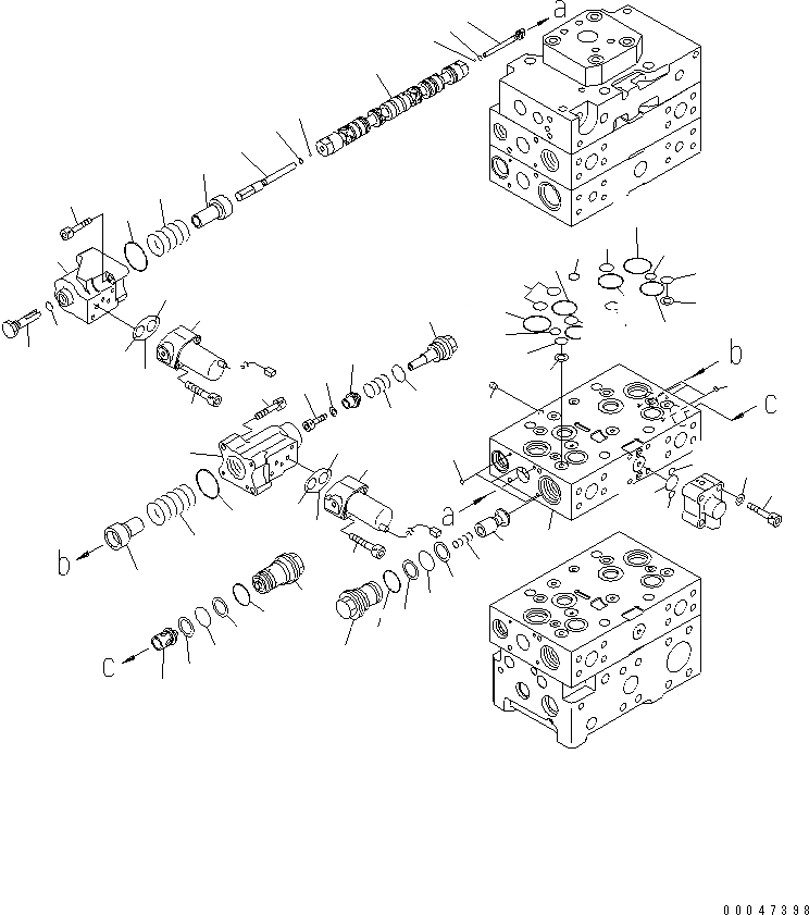 Схема запчастей Komatsu WA500-6 - ОСНОВН. КЛАПАН ( СЕКЦ.) (ДЛЯ E.C.S.S.) (7/9)(№-) ОСНОВН. КОМПОНЕНТЫ И РЕМКОМПЛЕКТЫ