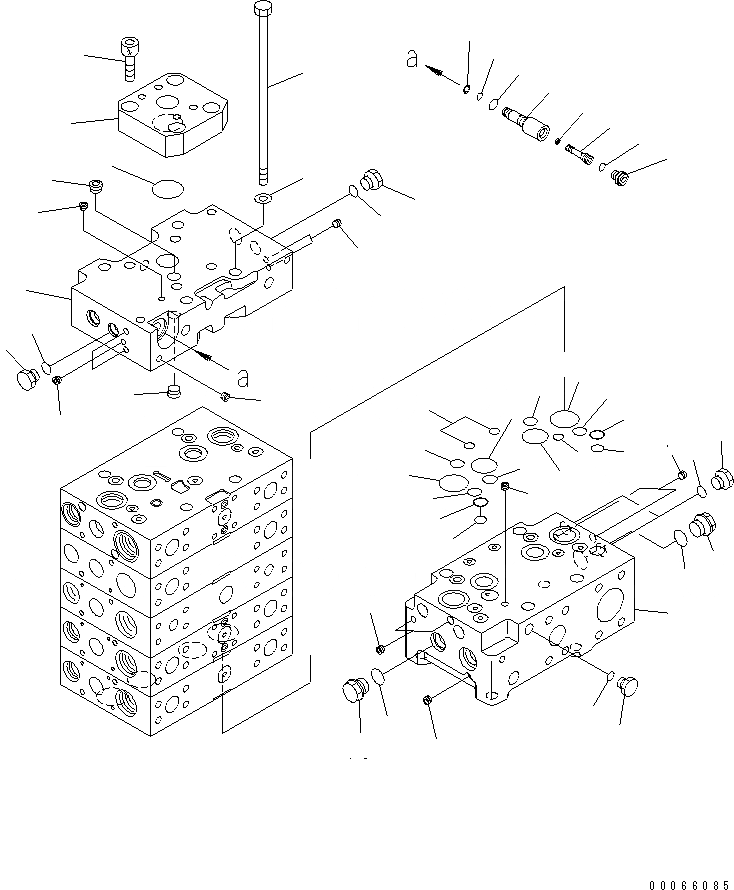 Схема запчастей Komatsu WA500-6 - ОСНОВН. КЛАПАН (3-Х СЕКЦИОНН.) (ДЛЯ E.C.S.S.) (/)(№-) ОСНОВН. КОМПОНЕНТЫ И РЕМКОМПЛЕКТЫ