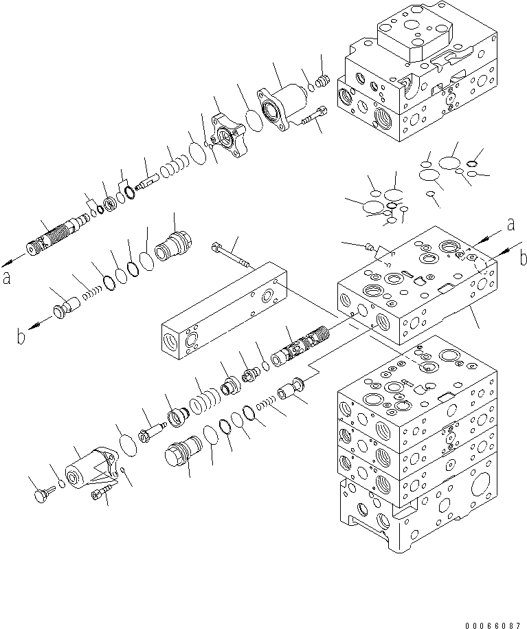 Схема запчастей Komatsu WA500-6 - ОСНОВН. КЛАПАН (3-Х СЕКЦИОНН.) (ДЛЯ E.C.S.S.) (/)(№-) ОСНОВН. КОМПОНЕНТЫ И РЕМКОМПЛЕКТЫ