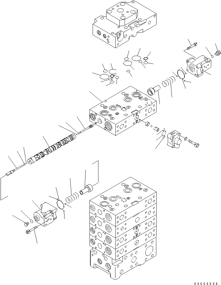 Схема запчастей Komatsu WA500-6 - ОСНОВН. КЛАПАН (3-Х СЕКЦИОНН.) (ДЛЯ E.C.S.S.) (/)(№-) ОСНОВН. КОМПОНЕНТЫ И РЕМКОМПЛЕКТЫ