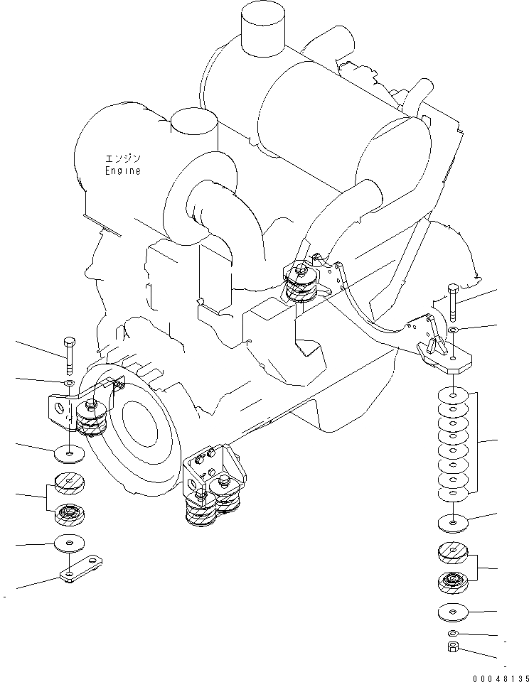 Схема запчастей Komatsu WA500-6 - КРЕПЛЕНИЕ ДВИГАТЕЛЯ(№-) КОМПОНЕНТЫ ДВИГАТЕЛЯ