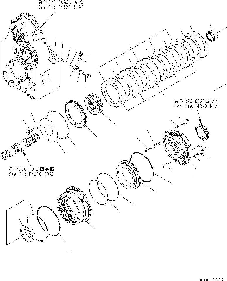 Схема запчастей Komatsu WA500-6 - ТРАНСМИССИЯ (СТОЯНОЧНЫЙ ТОРМОЗ)(№-) ГИДРОТРАНСФОРМАТОР И ТРАНСМИССИЯ