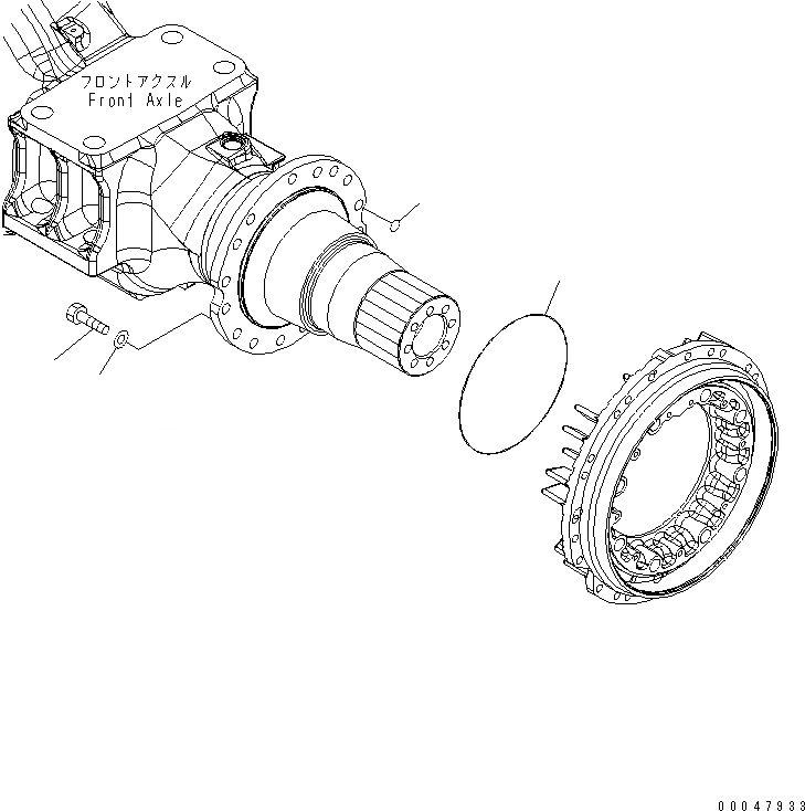 Схема запчастей Komatsu WA500-6 - ПЕРЕДНИЙ МОСТ (КОНЕЧНАЯ ПЕРЕДАЧА КОМПОНЕНТЫ)(№-) ГИДРОТРАНСФОРМАТОР И ТРАНСМИССИЯ