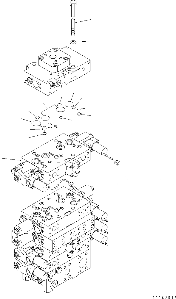 Схема запчастей Komatsu WA500-6 - СЕРВИСНЫЙ КЛАПАН КОМПЛЕКТ (ДЛЯ 3-Х СЕКЦИОНН. КЛАПАН)(№-) ГИДРАВЛИКА