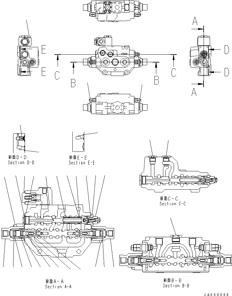 Схема запчастей Komatsu WA500-6 - РУЛЕВ. УПРАВЛЕНИЕ ЗАПРАШИВАЮЩ. КЛАПАН (ВНУТР. ЧАСТИ)(№-) ГИДРАВЛИКА