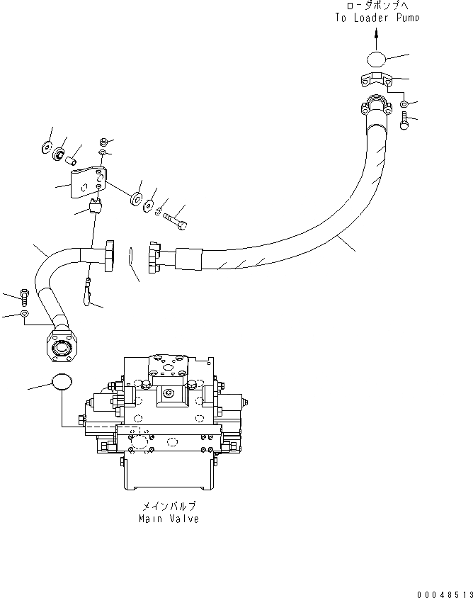 Схема запчастей Komatsu WA500-6 - ГИДРОЛИНИЯ (ВОЗВРАТ. ЛИНИЯ)(№-) ГИДРАВЛИКА