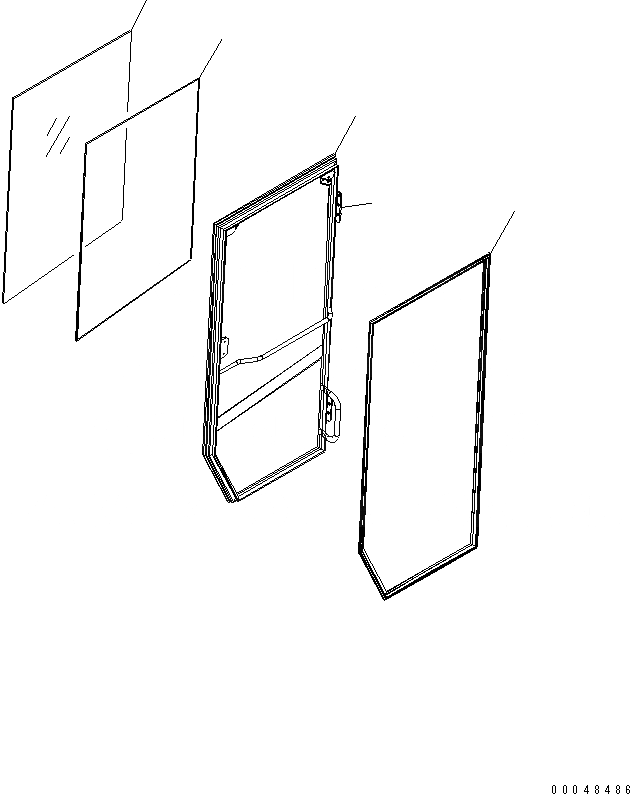 Схема запчастей Komatsu WA500-6 - КАБИНА ROPS (ДВЕРЬ ПРАВ.) (ДЛЯ СТЕКЛА) (/)(№-) КАБИНА ОПЕРАТОРА И СИСТЕМА УПРАВЛЕНИЯ