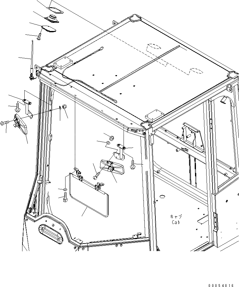 Схема запчастей Komatsu WA500-6 - КАБИНА ROPS (ЗЕРКАЛА¤ КОЗЫРЕК ОТ СОЛНЦА. ¤ АНТЕННА И ГРОМКОГОВОРИТ.) (SEPARATE ТИП)(№-) КАБИНА ОПЕРАТОРА И СИСТЕМА УПРАВЛЕНИЯ