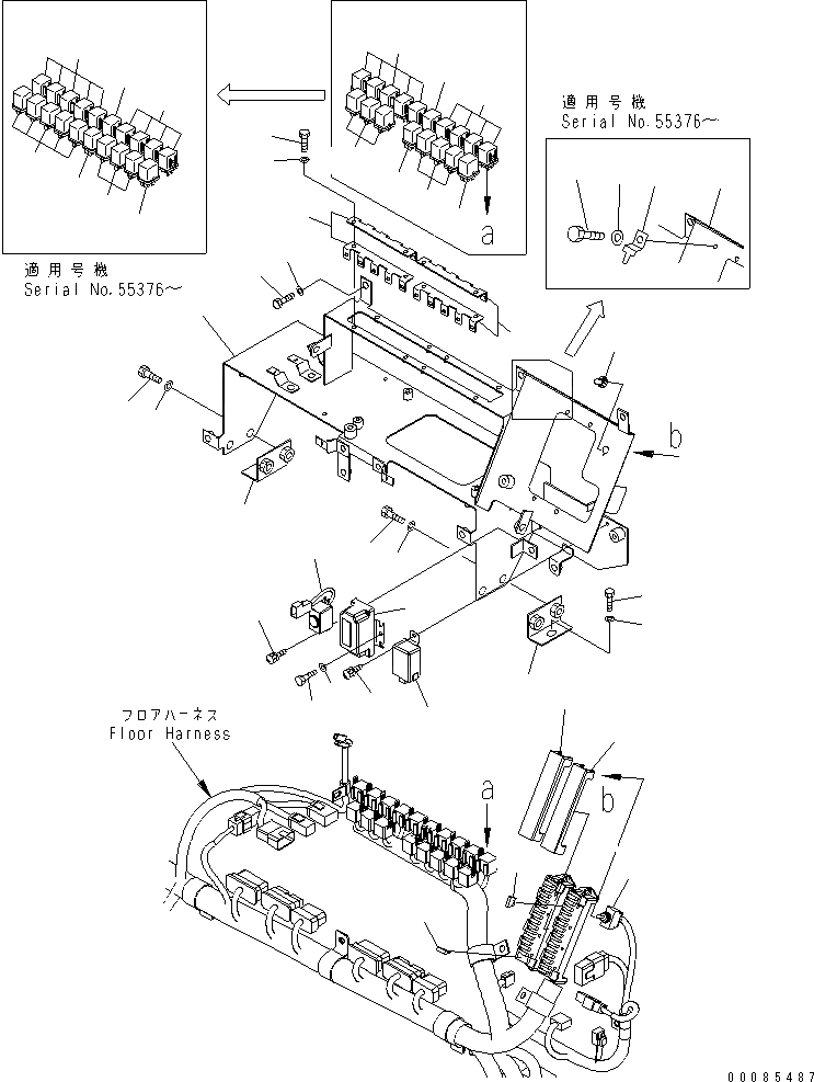 Схема запчастей Komatsu WA500-6 - ПОЛ (ЭЛЕКТРИЧ. ЧАСТИ) (ДЛЯ КРОМЕ ЯПОН. KOMTRAX) (ДЛЯ SEPARATE КАБИНА)(№-) КАБИНА ОПЕРАТОРА И СИСТЕМА УПРАВЛЕНИЯ