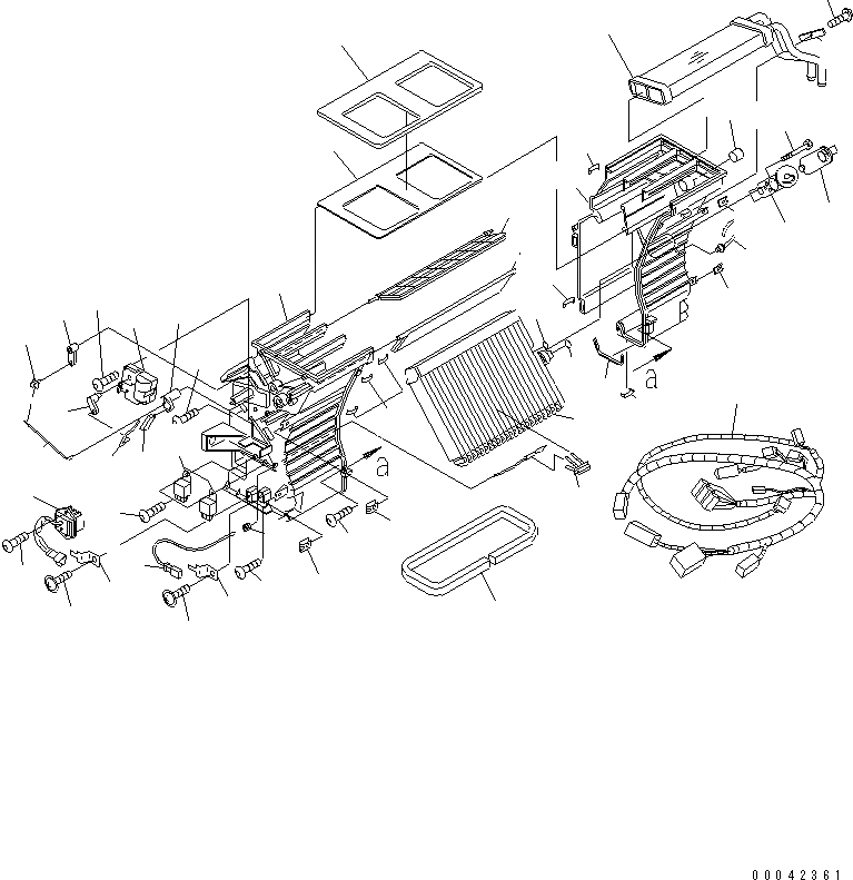 Схема запчастей Komatsu WA500-6 - ПОЛ (БЛОК КОНДИЦИОНЕРА¤ ВНУТР. ЧАСТИ)(№-) КАБИНА ОПЕРАТОРА И СИСТЕМА УПРАВЛЕНИЯ