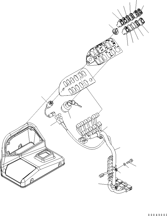 Схема запчастей Komatsu WA500-6 - УПРАВЛЕНИЕ ПОГРУЗКОЙ (ПЕРЕКЛЮЧАТЕЛЬ)(№-) КАБИНА ОПЕРАТОРА И СИСТЕМА УПРАВЛЕНИЯ