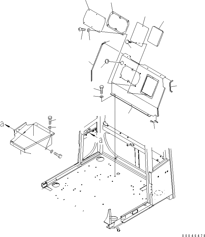 Схема запчастей Komatsu WA500-6 - ЗАДН. КОНСОЛЬ КРЫШКА(/)(№-) КАБИНА ОПЕРАТОРА И СИСТЕМА УПРАВЛЕНИЯ