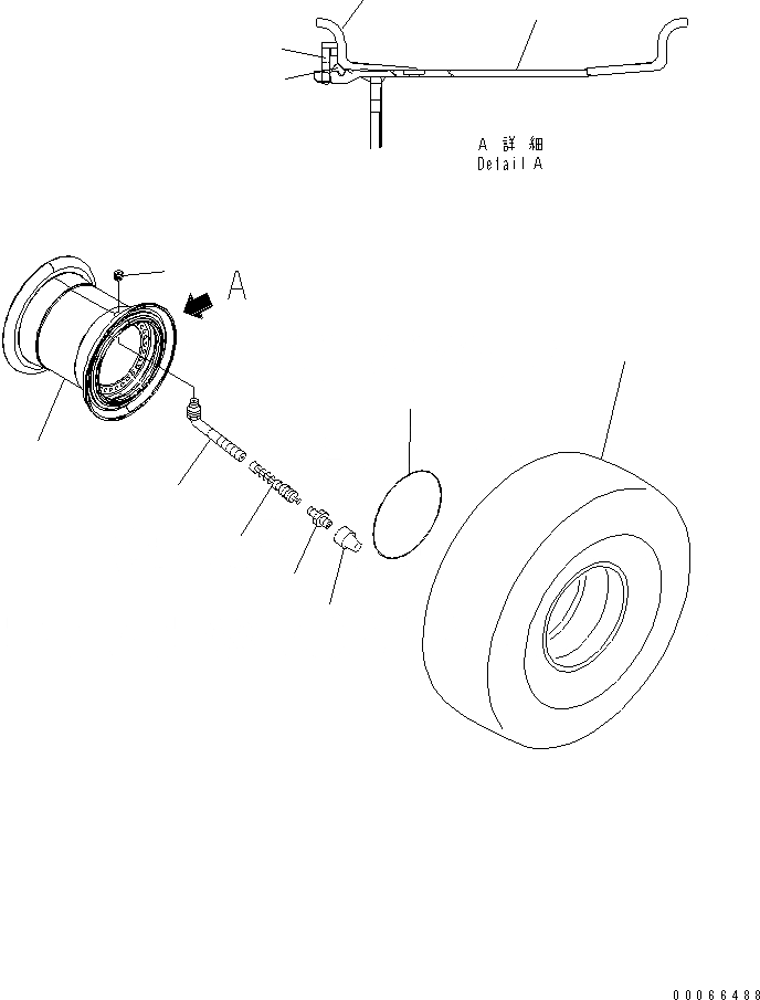 Схема запчастей Komatsu WA500-6 - ШИНЫ И ОБОД КОЛЕСА (9.--L) (PR) (ТРУБКА LESS) (-ЧАСТИ)(№-) ПОДВЕСКА И КОЛЕСА