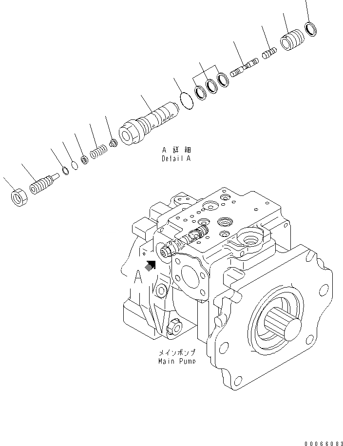 Схема запчастей Komatsu WA500-6 - ГИДР. НАСОС. (ПОГРУЗ.) (7/8)(№-) ОСНОВН. КОМПОНЕНТЫ И РЕМКОМПЛЕКТЫ