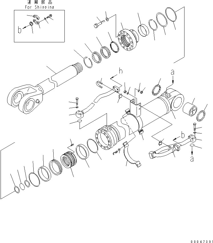 Схема запчастей Komatsu WA500-6 - ГИДРОЦИЛИНДР ПОДЪЕМА (ПРАВ.)(№-) ОСНОВН. КОМПОНЕНТЫ И РЕМКОМПЛЕКТЫ