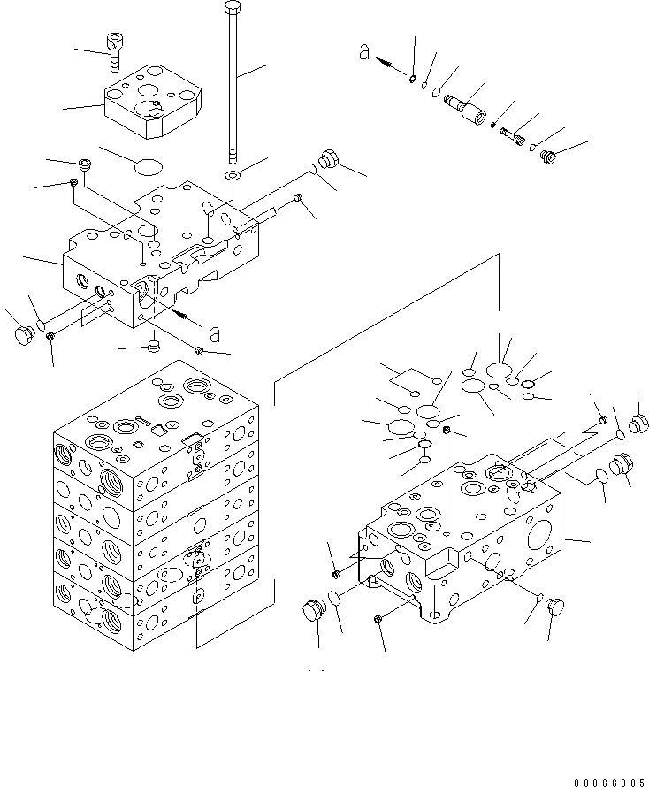 Схема запчастей Komatsu WA500-6 - ОСНОВН. КЛАПАН (3-Х СЕКЦИОНН.) (ДЛЯ E.C.S.S.) (/)(№-) ОСНОВН. КОМПОНЕНТЫ И РЕМКОМПЛЕКТЫ