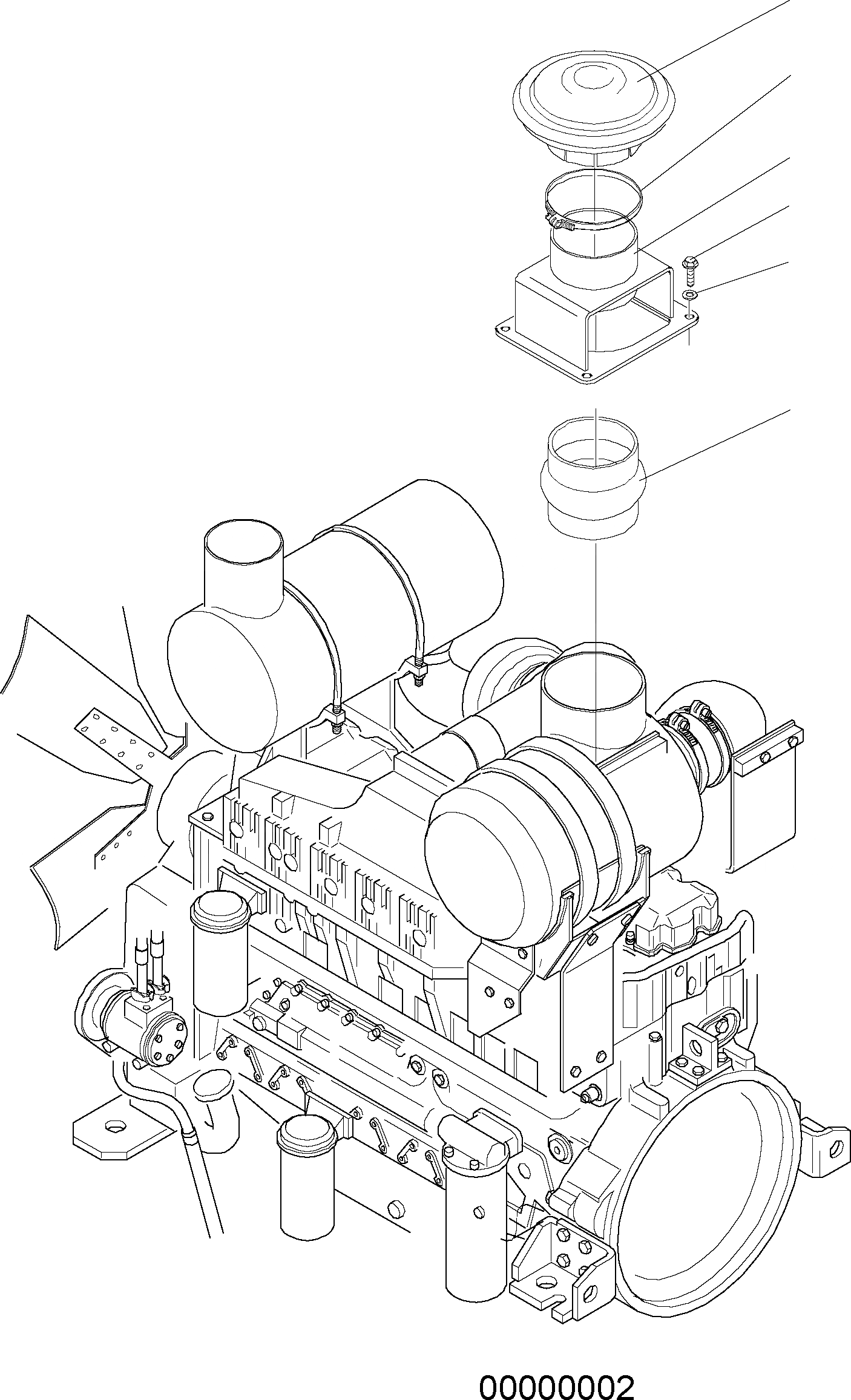 Схема запчастей Komatsu WA500-3H - ПРЕФИЛЬТР AA ДВИГАТЕЛЬ