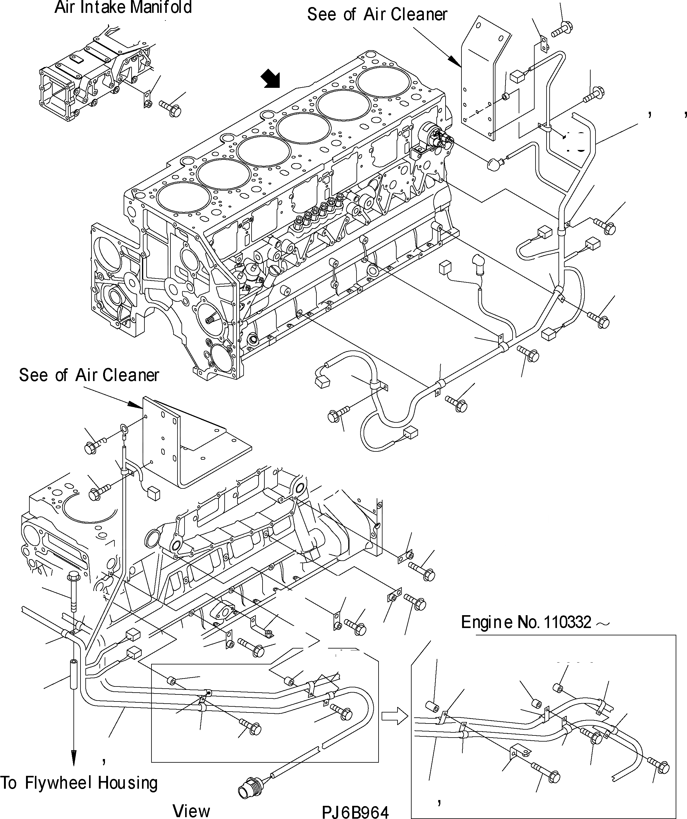 Схема запчастей Komatsu WA500-3H - ЭЛЕКТРОПРОВОДКА (ДАТЧИК) AA ДВИГАТЕЛЬ