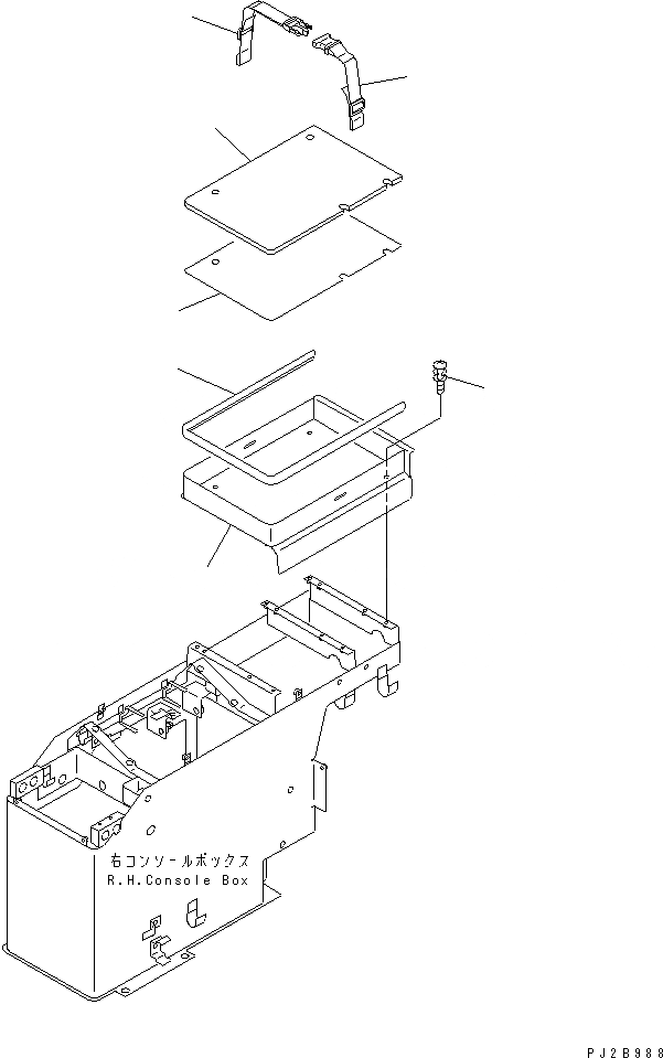 Схема запчастей Komatsu WA500-3 - ПОЛ SUB (ПРАВ. КОНСОЛЬН. БЛОК КОРПУС)(№9-) КАБИНА ОПЕРАТОРА И СИСТЕМА УПРАВЛЕНИЯ