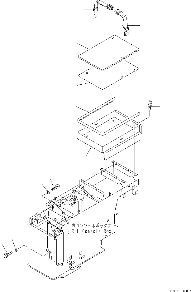 Схема запчастей Komatsu WA500-3 - ПОЛ SUB (ПРАВ. КОНСОЛЬН. БЛОК КОРПУС) (С 3-Х СЕКЦИОНН. КЛАПАН)(№-) КАБИНА ОПЕРАТОРА И СИСТЕМА УПРАВЛЕНИЯ