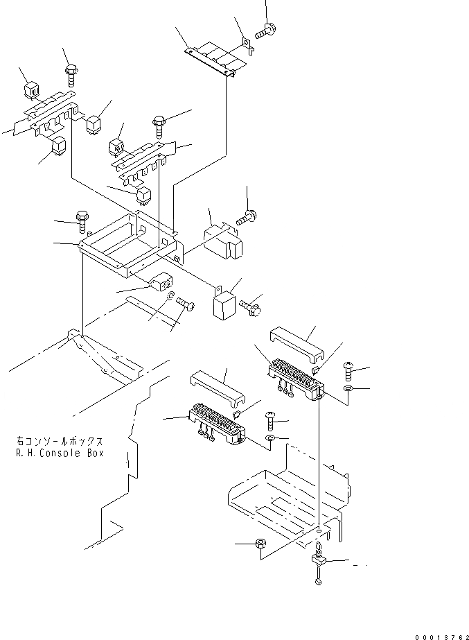 Схема запчастей Komatsu WA500-3 - ПОЛ SUB (РЕЛЕ И ПРЕДОХРАНИТЕЛИ) (ДЛЯ COMPERTMENT)(№-) КАБИНА ОПЕРАТОРА И СИСТЕМА УПРАВЛЕНИЯ