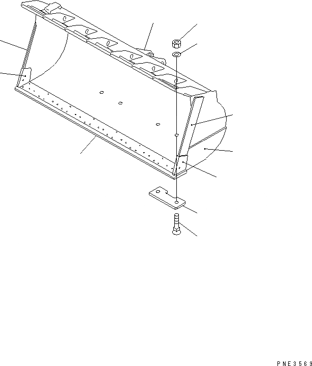 Схема запчастей Komatsu WA500-3 - КОВШ (.M) (.M¤ С СЕГМЕНТНОЙ КРОМКОЙ) РАБОЧЕЕ ОБОРУДОВАНИЕ