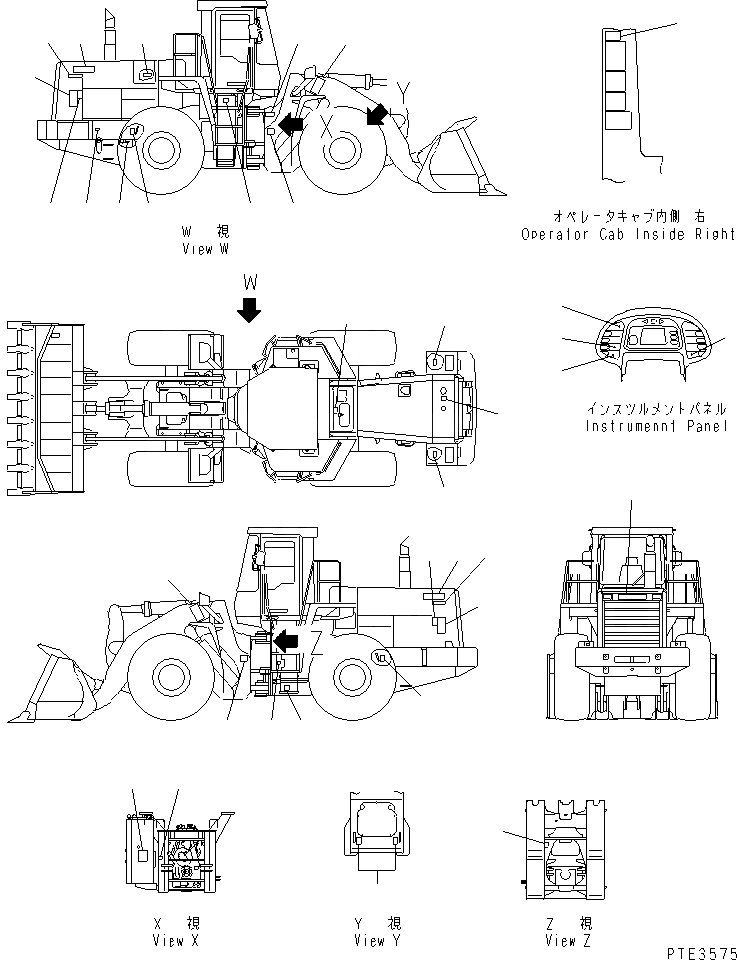 Схема запчастей Komatsu WA500-3 - МАРКИРОВКА (ЯПОН.)(№-) МАРКИРОВКА