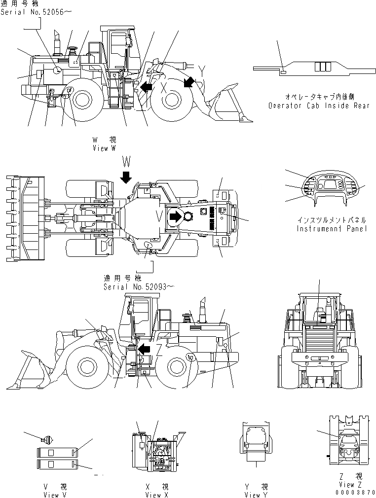 Схема запчастей Komatsu WA500-3 - МАРКИРОВКА (ЯПОН.)(№-) МАРКИРОВКА