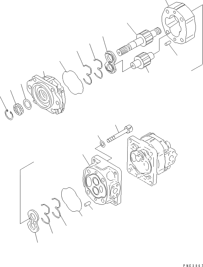 Схема запчастей Komatsu WA500-3 - ГИДР. НАСОС. (РАБОЧЕЕ ОБОРУДОВАНИЕ И P.P.C.) (/) ОСНОВН. КОМПОНЕНТЫ И РЕМКОМПЛЕКТЫ