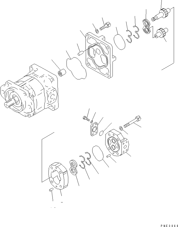 Схема запчастей Komatsu WA500-3 - ГИДР. НАСОС. (РАБОЧЕЕ ОБОРУДОВАНИЕ И P.P.C.) (/) ОСНОВН. КОМПОНЕНТЫ И РЕМКОМПЛЕКТЫ