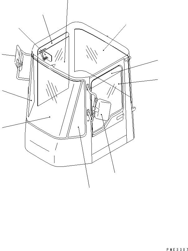 Схема запчастей Komatsu WA500-3 - СТЕКЛА И ЗАДН. VIEW MIRROR КАТАЛОГИ ЗЧ