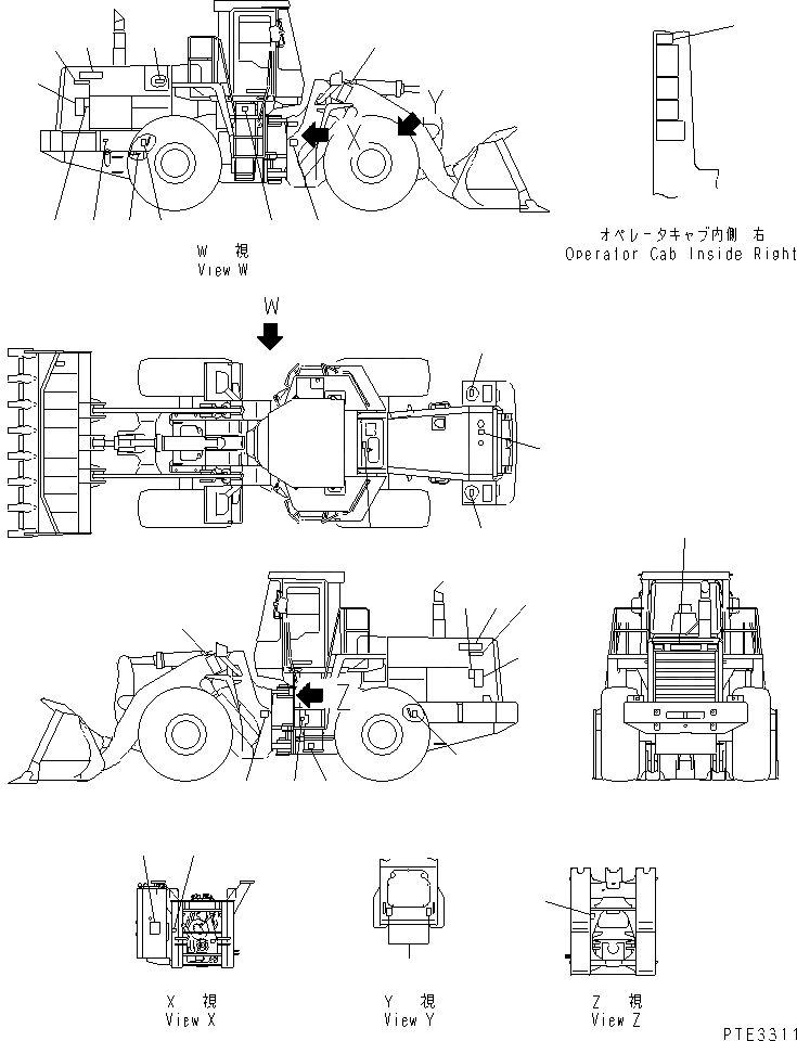 Схема запчастей Komatsu WA500-3 - МАРКИРОВКА (/)(№-) КАТАЛОГИ ЗЧ