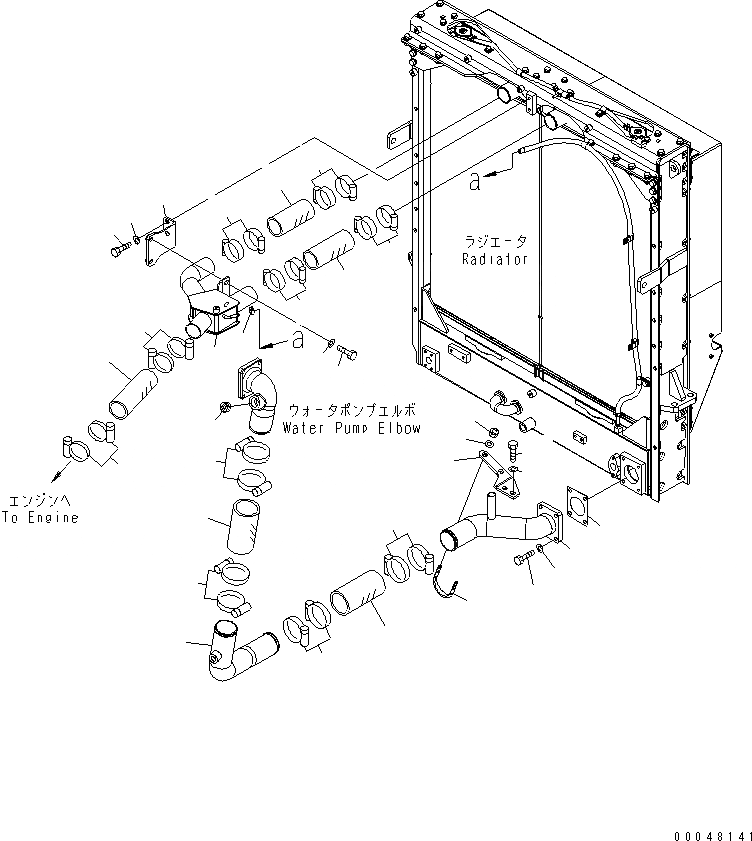 Схема запчастей Komatsu WA500-6R - РАДИАТОР (СИСТЕМА ТРУБ РАДИАТОРА /)(№-) СИСТЕМА ОХЛАЖДЕНИЯ