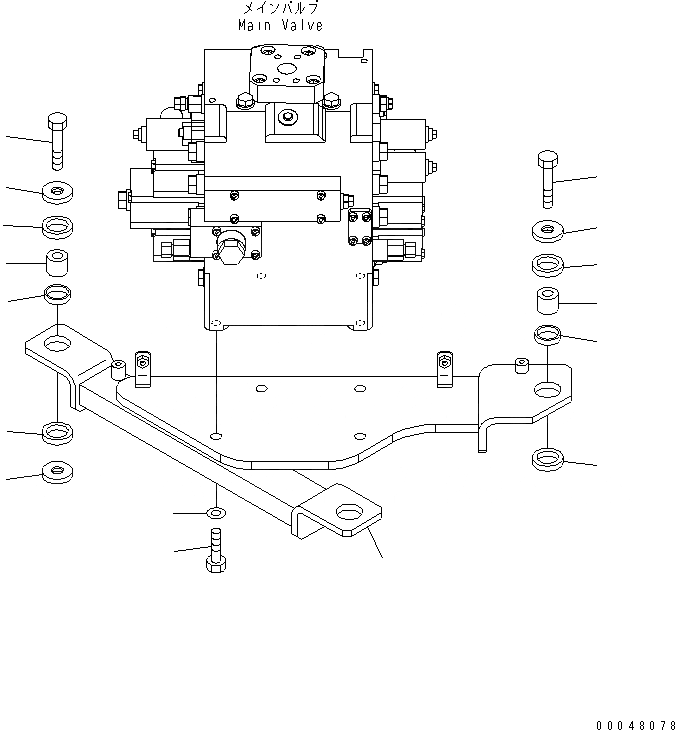 Схема запчастей Komatsu WA500-6R - ОСН. ГИДРАВЛ. КЛАПАН КРЕПЛЕНИЕ(№-) ГИДРАВЛИКА