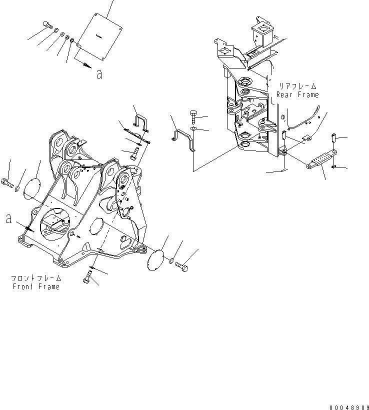 Схема запчастей Komatsu WA500-6R - БЛОКИРОВКА И КРЫШКИ(ПЕРЕДН. И ЗАДН. КРЫШКА¤ БЛОКИР. ШАНГА)(№-) ОСНОВНАЯ РАМА И ЕЕ ЧАСТИ