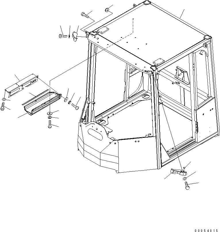 Схема запчастей Komatsu WA500-6R - КАБИНА ROPS (КАБИНА)(№-) КАБИНА ОПЕРАТОРА И СИСТЕМА УПРАВЛЕНИЯ
