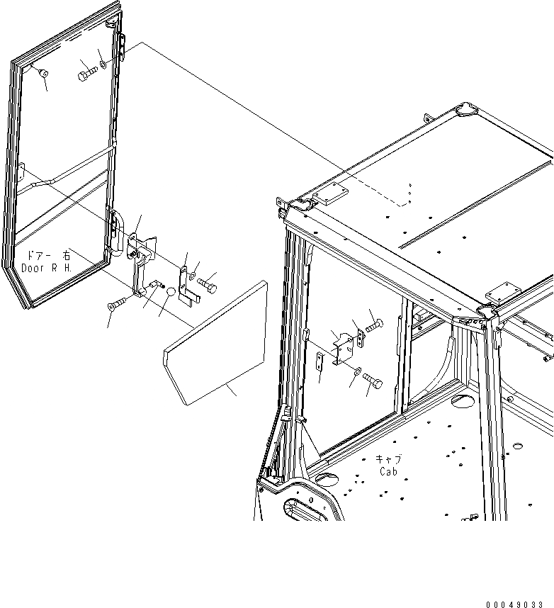 Схема запчастей Komatsu WA500-6R - КАБИНА ROPS (ДВЕРЬ ПРАВ.) (ДЛЯ СТЕКЛА) (/)(№-) КАБИНА ОПЕРАТОРА И СИСТЕМА УПРАВЛЕНИЯ