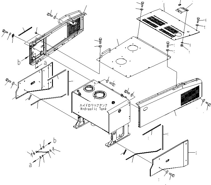 Схема запчастей Komatsu WA500-6R - ДВЕРЦЫ КАПОТА (TOP КАПОТ¤  КАПОТ AND  ПАНЕЛЬ)(№-) ЧАСТИ КОРПУСА