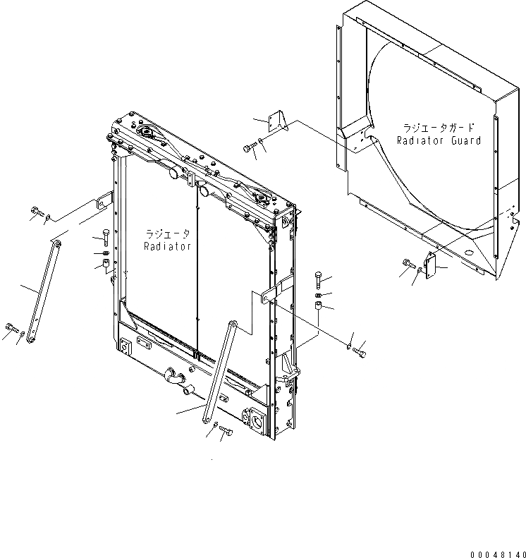 Схема запчастей Komatsu WA500-6 - РАДИАТОР (КРЕПЛЕНИЕ)(№-) СИСТЕМА ОХЛАЖДЕНИЯ
