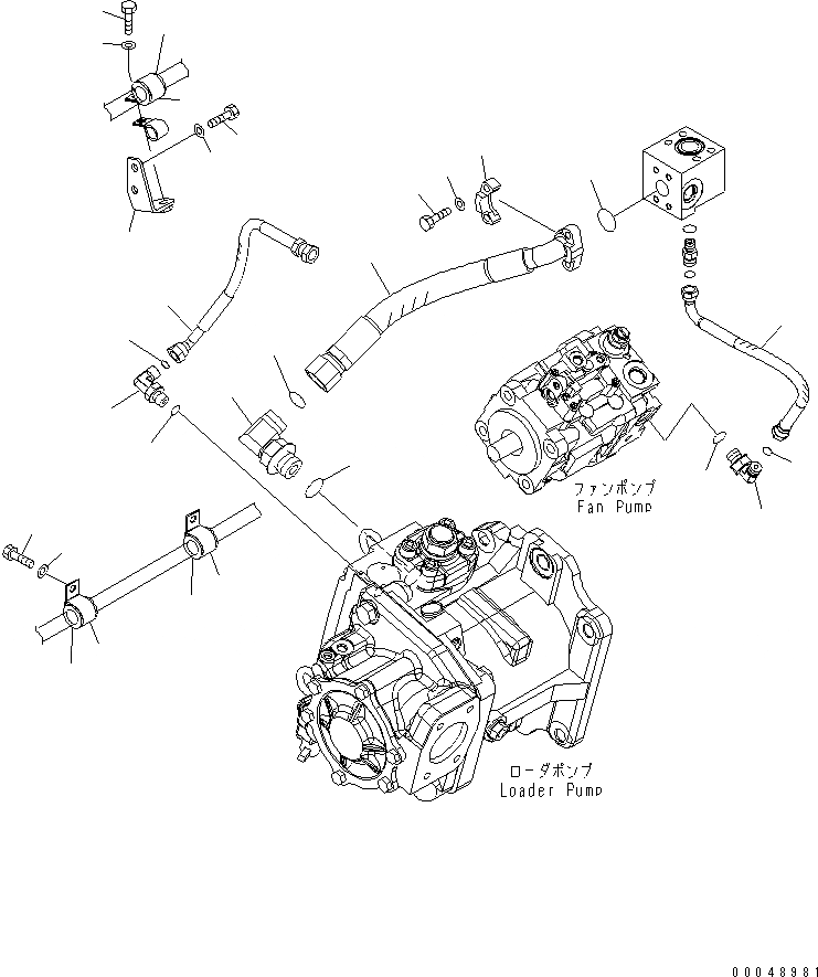 Схема запчастей Komatsu WA500-6 - ГИДРОЛИНИЯ (НАСОС ДРЕНАЖН.)(№-) ГИДРАВЛИКА